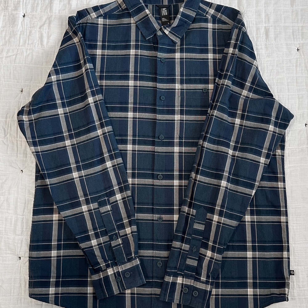 Mountain Hardware Men's Blue Plaid Shirt L